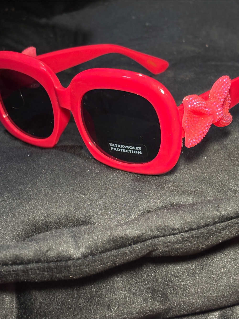 KB sunglasses bright pink large frame girly bow detail feminine square frame